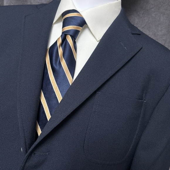 Brooks Brothers Blazer 42R Regent Fit Italian Marzotto Tessuto Wool Navy 3Btn
